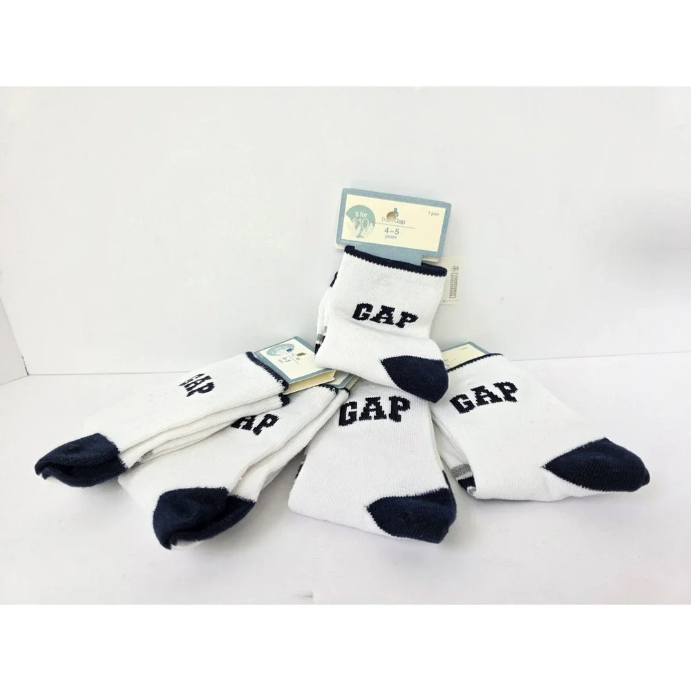 Baby Gap toddler baby socks NEW 4-5 years lot of 5 white black